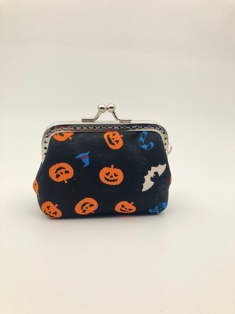 Halloween Pumbkin and Candies Kisslock Coin Purse Clasp Coin Purse Change Wallet