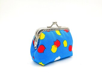 Kiss Lock Coin Purse, Clasp Coin Purse, Japanese Cotton Fabric, Cat Coin Purse, Gift or Her