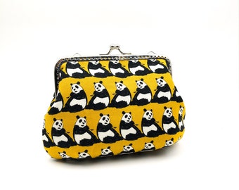 Coin Purse Clasp, Clutch Frame Purse, Credit Card Case, Metal Frame Wallet, Panda Cosmetic Bag, Yellow Makeup Bag, Christmas Gift for Friend