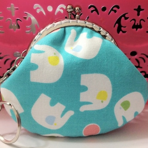 Elephant Coin Purse, Kiss Lock Change Purse, Clasp Wallet, Metal Frame Bag, Christmas Gift Idea, Xmas Gift for Kids, Stocking Stuffer Ideas