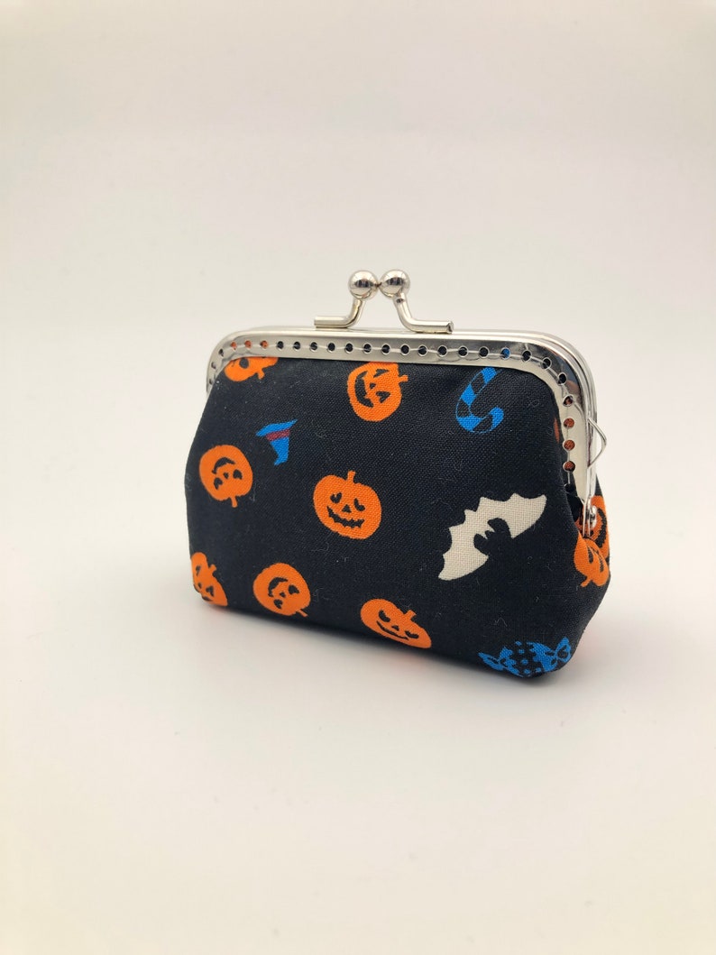 Halloween Pumbkin and Candies Kisslock Coin Purse Clasp Coin Purse Change Wallet
