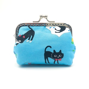 Kuss-Schloss-Geldbörse, Verschluss-Beutel, japanische Baumwolltasche, Katzen-Design, Geschenk für Sie