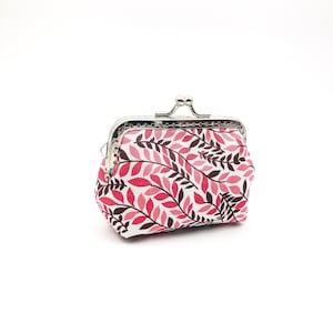Kuss-Schloss-Geldbörse, Twist Lock Tasche, japanische Baumwollstoff, Herbst rote Blätter, Geschenk für Freunde