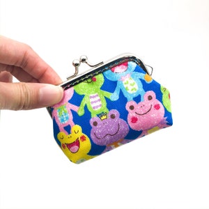 Bolsa de moedas de sapo, bolsa de mudança Kiss Lock, bolsa de moedas com fecho, carteira com estrutura de metal, presente de amizade para meninas, presente de Natal para melhores amigos