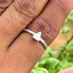 Minimalist Triangle Ring • Dainty Geometric Silver Ring • Simple Band Ring • Everyday Stackable Ring for Women
