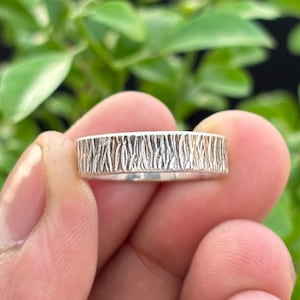 Handmade Textured Sterling Silver Ring | Minimalist Silver Band for Men & Women | Rustic Matte Finish Ring | Everyday Unisex Ring