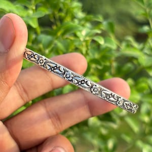 Trendy Oxidized Silver Bracelet | Set of Bangle | Handmade Bangle for Men & Women | Unisex Tribal Jewelry Gift | Stackable Bangle