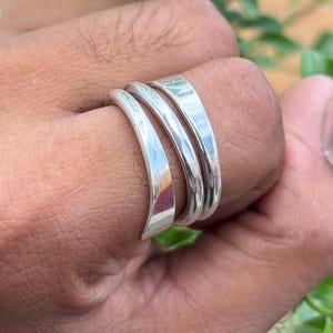 Adjustable Sterling Silver Wrap Ring | Handmade Minimalist Band Ring | Unique Spiral Thumb Ring for Women & Men
