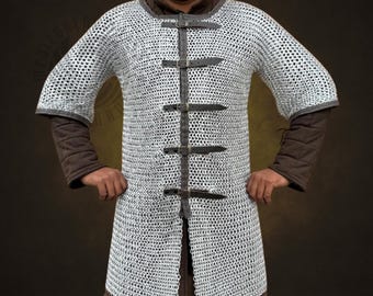 Aluminum Chainmail Hauberk – Lightweight Medieval Armor for LARP, Cosplay, Renaissance Fair