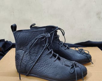 Medieval Leather Buhurt Shoes: Reenactment Historical Footwear