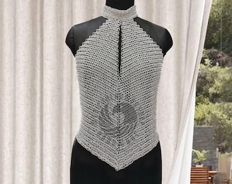 Lightweight Aluminium Chainmail Top – 10mm 16 Gauge Handmade Armor for LARP Cosplay