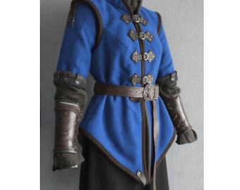Medieval Gambeson Armor Jacket | Royal Blue Arming Coat | LARP Costume Renaissance Tunic | Viking Padding Armor | Knight Cosplay Outfit