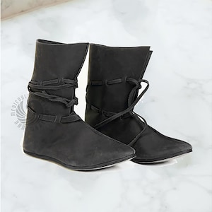 Oseberg Shoes: Historical Reenactment Viking Boots, Leather Boots for Renfaire
