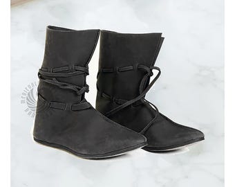 Oseberg Shoes: Historical Reenactment Viking Boots, Leather Boots for Renfaire