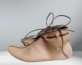 Haithabu Viking Turn Shoes - Medieval Leather Boots for Reenactment - Handmade Norse Footwear - SCA LARP & Renaissance Faire Shoes