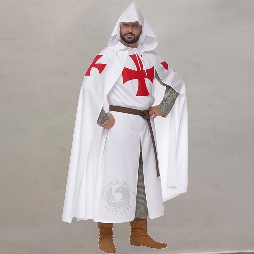 Pattern Templar Tunic Knight Templar Tunic and Hooded Cloak Set - Crusader Costume - Etsy
