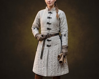 Medieval Gambeson - Female Padded Armor For SCA, Larp Costume