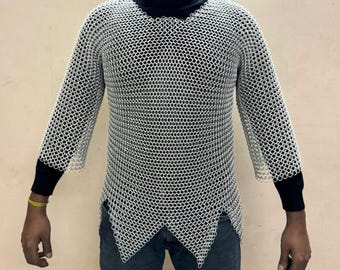 Viking Chainmail Armor Hauberk – Lightweight Aluminum Chain Mail Shirt for LARP, Medieval Reenactment & Cosplay