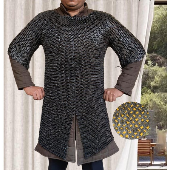 ステンレス 鎖かたびら 帷子 チェーンメイル 長袖 Mサイズ ステンレス