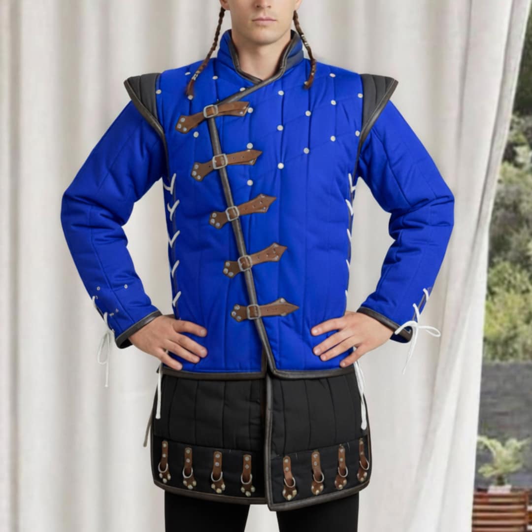 Medieval Gambeson (aketon) Padded Arming Jacket | Quilted Cotton Armor ...