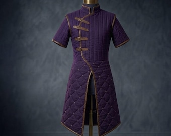 Medieval Half Sleeve Quilted Gambeson Coat