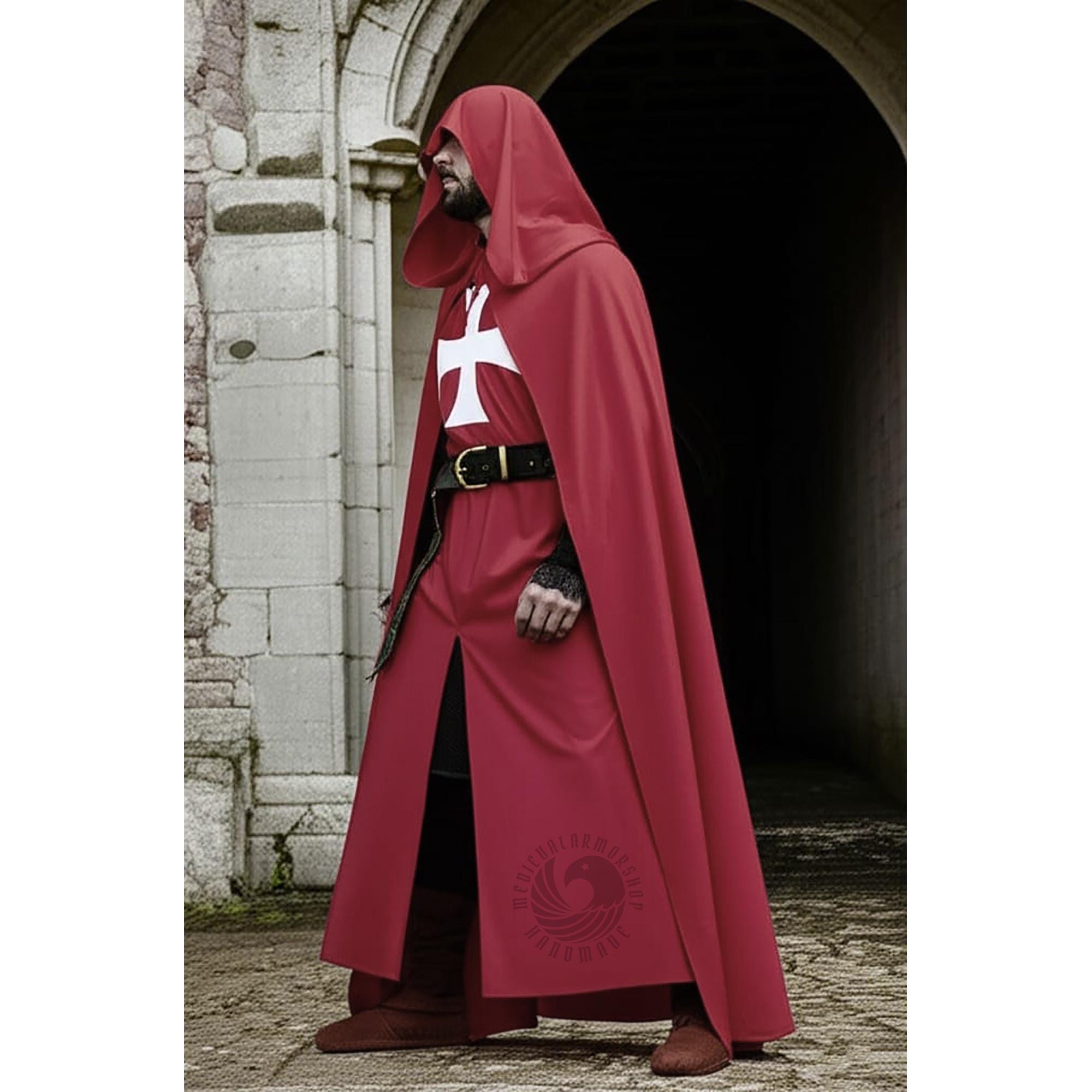 Pattern Templar Tunic Knight Templar Cotton Tunic With Cape: Medieval Crusader Costume - Etsy