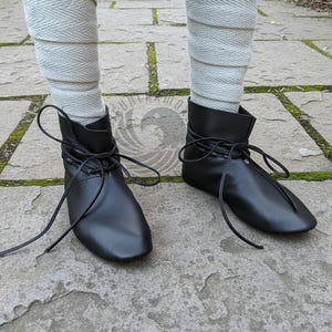 Viking Leather Reenactment Shoes: Historical Slavic Boots