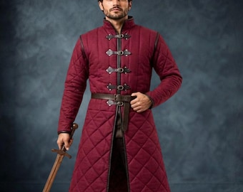 Gambeson médiéval sur mesure, veste viking Aketon en toile épaisse, tunique rembourrée