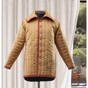 Medieval Padded Gambeson with Collar Renfaire Costume historical & Larp Costume Halloween Gifts