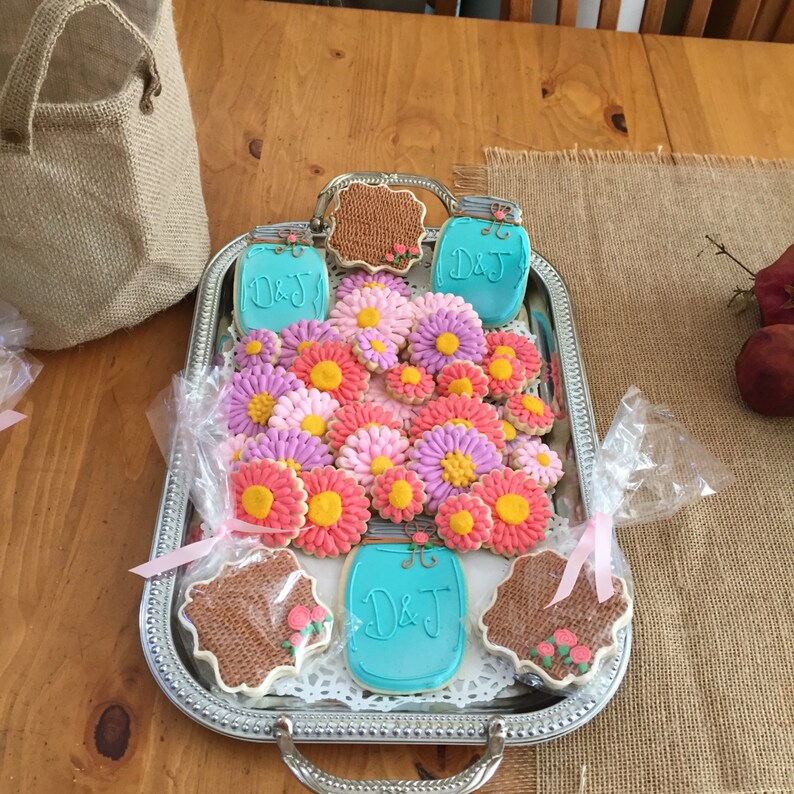 Mason Jar Cookies Wedding or Shower Favors Etsy