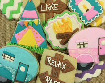 Glamping party cookie assortment