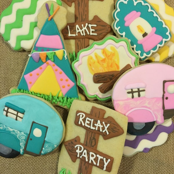 Glamping party cookie assortment