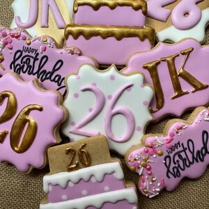 Birthday cookies 1 doz custom image 1