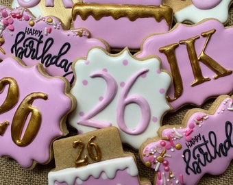 Birthday cookies 1 doz custom