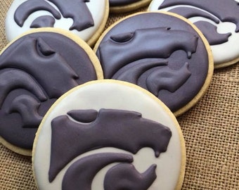 Kansas State Wildcat KSU cookies 1 dozen