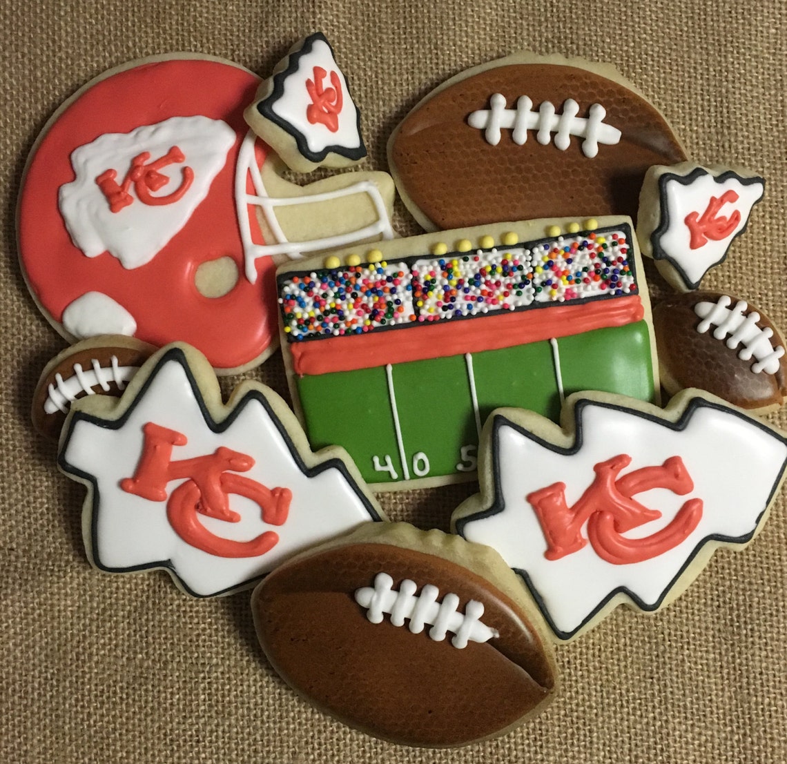 Kansas City KC Chiefs Football Cookies Playoff Tailgate Etsy