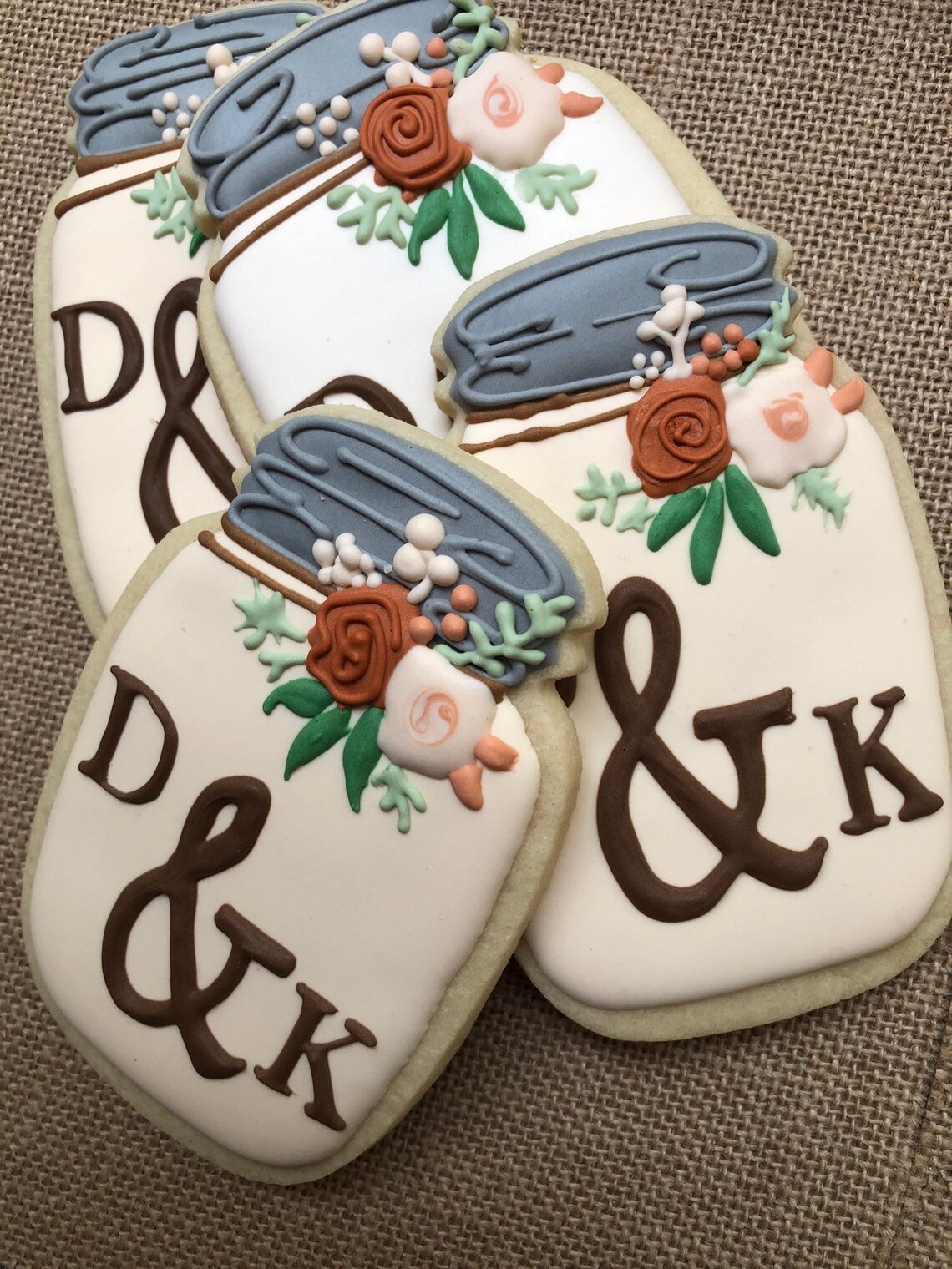 Mason Jar Cookies Wedding or Shower Favors Etsy