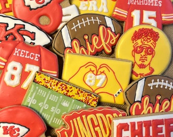 Kansas City KC Chiefs football cookies Playoff Tailgate assortment The Big Game