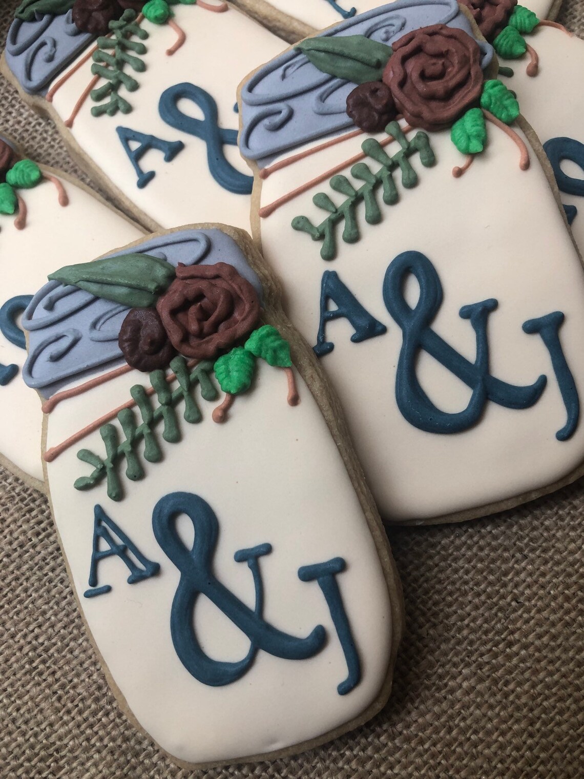 Mason Jar Cookies Wedding or Shower Favors Etsy