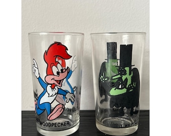 VTG Pepsi Collector Series Walter Lantz Woody Woodpecker/Snidely Whiplash Cups