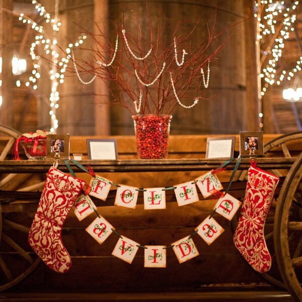 Christmas Decoration Feliz Navidad Garland Banner / Christmas Decoration