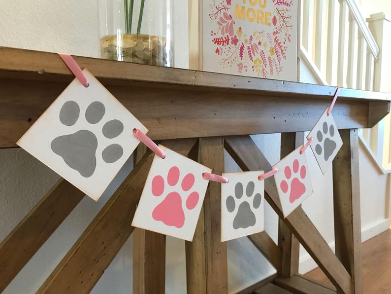 Puppy Birthday Puppy Pawty Baby Shower Puppy Nursery Decor Puppy Paws Baby Shower Banner Puppy Party Decorations