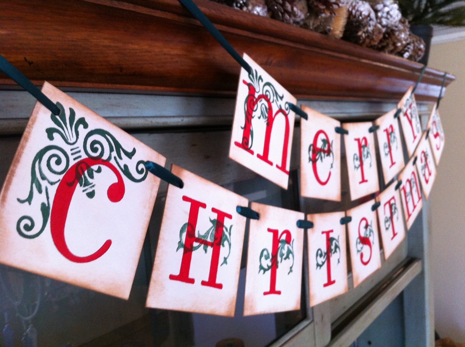 Christmas Decorations Merry Christmas Banner Garland Christmas - Etsy
