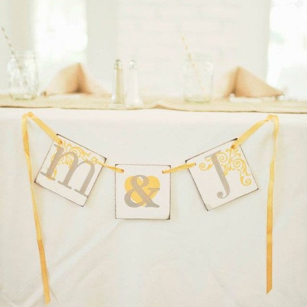Initials Wedding Sign / Initials Wedding Banner / Wedding Photo Prop Sign / Wedding Decoration / Bridal Shower Banner / Bridal Shower Decor