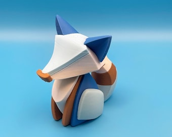 Geometric Fox Figure, Small Low Poly Animal Sculpture