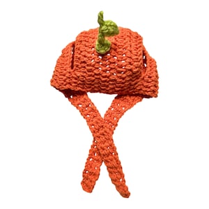 Crochet Orange Hat for Dogs and Cats | Handmade Pet Costume Hat | Cute Red Fruit Pet Accessory | Funny Dog & Cat Outfit for Photoshoots