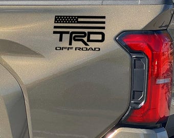 TRD Off Road Flag Decals for Tacoma 2024-2025 Truck Bedside Vinyl Sticker 2Pcs