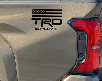 TRD Sport Flag Decals for Tacoma 2024-2025 Truck Bedside Vinyl Sticker 2Pcs