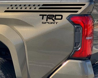 TRD Sport Decals for Tacoma 2024-2025 Toyota Truck Bedside Vinyl Sticker Flag