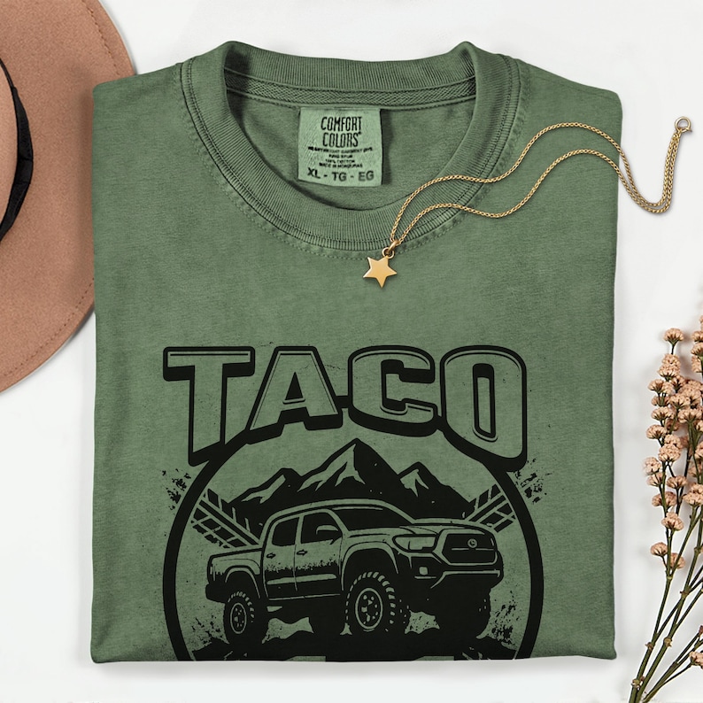 Taco 4x4 Off Road Shirt | Comfort Colors 1717 Tee | Vintage Truck Badge Graphic | Gifts for Truck Lovers | Gift for Him image 9
